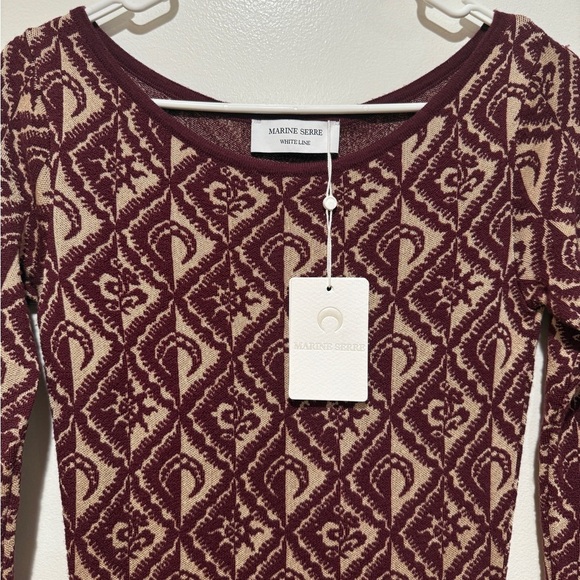 NWT Marine Serre Moon Diamond Jacquard Mini Dress Small S Celestial Fall Iconic - Picture 3 of 12